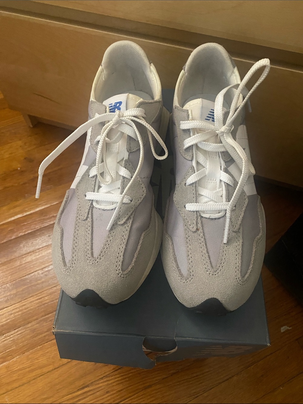 New Balance Gray & White Casual Runner Sneakers